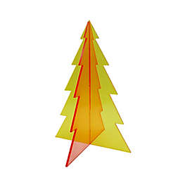 H for Happy™ 10-Inch Acrylic Christmas Tree Figurine in Red/Yellow