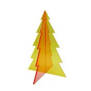 H for Happy&trade; 10-Inch Acrylic Christmas Tree Figurine in Red/Yellow