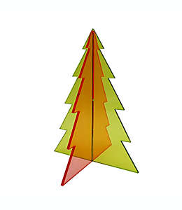 Árbol de Navidad decorativo de acrílico H for Happy™ con diseño 3D color verde/ rosa