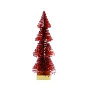 H for Happy&trade; 12-Inch Medium Bottle Brush Christmas Tree Figurine in Red