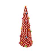 H for Happy&trade; 12-Inch Large Fabric Whimsy Christmas Tree Figurine in White/Red