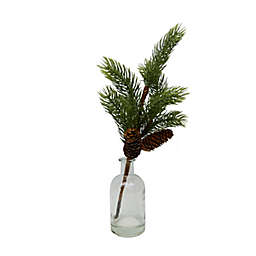 Bee & Willow™ Pinecone Evergreen Stem with Glass Jar in Green