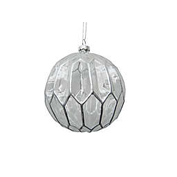 4-Inch Glass Sparkle Ball Assorted Christmas Tree Ornament in Gold/Silver