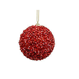 4-Inch Sparkle Ball Christmas Tree Ornament in Red/Gold