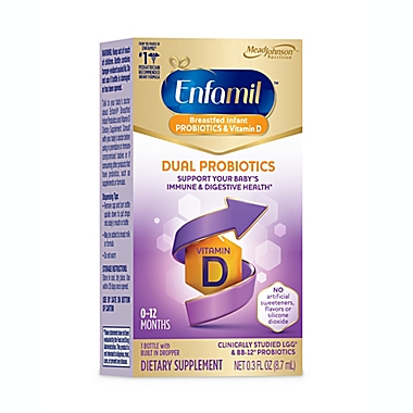 Enfamil&trade; Dual Probiotics and Vitamin D 0.3 fl. oz. Breastfed Infant Daily Supplement Drops. View a larger version of this product image.