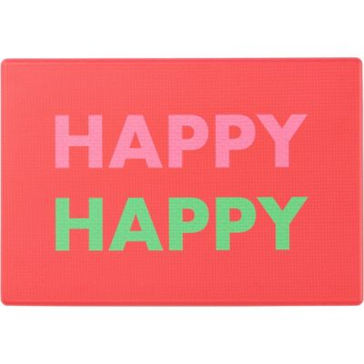 H for Happy&trade; 18&quot; x 30&quot; Happy Happy Kitchen Mat in Red