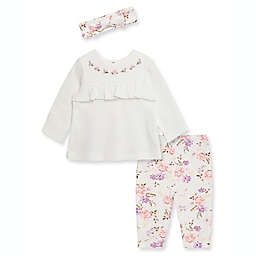 Little Me 3-Piece Meadow Tunic, Pant, and Headband Set in Pink/White