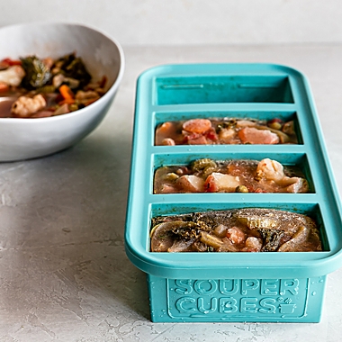 Souper Cubes&trade; 1-Cup Freezer Tray in Aqua. View a larger version of this product image.