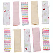 Spasilk&reg; 10-Pack Washcloth Set in Pink Lines