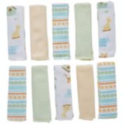 Spasilk&reg; 10-Pack Terry Washcloth Set in Yellow Lines