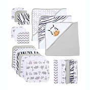 SpaSilk&reg; 23-Piece Zebra Towel and Washcloth Bath Gift Set in Grey/White