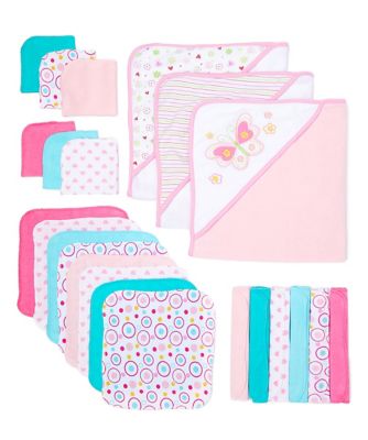 Spasilk&reg; 23-Piece Butterfly Towel and Washcloth Bath Gift Set in Pink