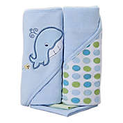 Spasilk&reg; 4-Piece Hooded Towel with Matching Washcloth Set in Blue Whale