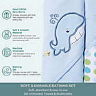 Alternate image 1 for Spasilk&reg; 4-Piece Hooded Towel with Matching Washcloth Set in Blue Whale