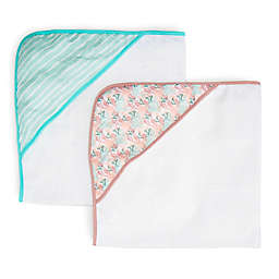 Spasilk® 2-Pack Coral Hooded Bath Towels in Pink