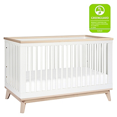 Babyletto Scoot 3-in-1 Convertible Crib in White/Washed Natural. View a larger version of this product image.
