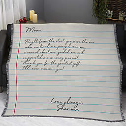 Letter To Mom Personalized 50-Inch x 60-Inch Woven Throw