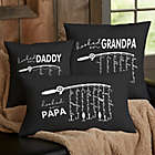 Alternate image 2 for Hooked On Dad Personalized 12-Inch x 22-Inch Lumbar Velvet Throw Pillow