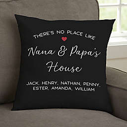 No Place Like Personalized Grandparents 14-Inch Velvet Throw Pillow
