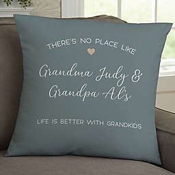 No Place Like Personalized Grandparents 18-Inch Velvet Throw Pillow
