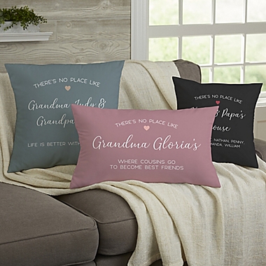 No Place Like Personalized Grandparents 12-Inch x 22-Inch Lumbar Velvet Throw Pillow. View a larger version of this product image.