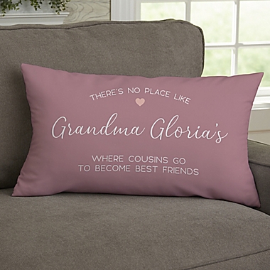 No Place Like Personalized Grandparents 12-Inch x 22-Inch Lumbar Velvet Throw Pillow. View a larger version of this product image.