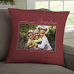 Happiness is Being a Grandparent Personalized 18-Inch Velvet Photo Pillow