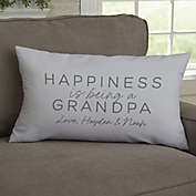 Happiness is Being a Grandparent Personalized 12-Inch x 22-Inch Lumbar Velvet Pillow