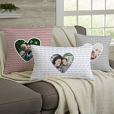 Family Heart Photo Personalized 12-Inch x 22-Inch Lumbar Throw Pillow. View a larger version of this product image.