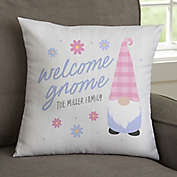 Spring Gnome Personalized 14-Inch Throw Pillow