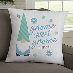 Spring Gnome Personalized 18-Inch Throw Pillow
