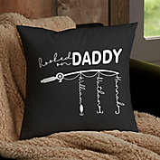 Hooked On Dad Personalized 14-Inch Throw Pillow
