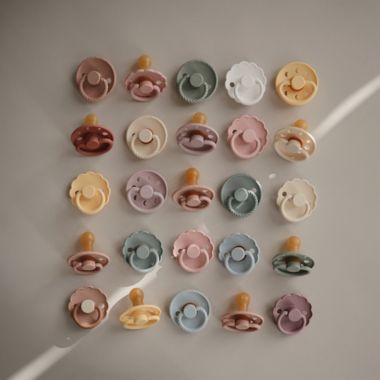 FRIGG 0-6M 2-Pack Rope Rubber Pacifiers in Sage/Tan. View a larger version of this product image.
