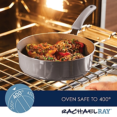 Rachael Ray&reg; Cook + Create Nonstick 3 qt. Aluminum Covered Saute Pan in Grey. View a larger version of this product image.