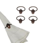 Harvest Acorn Brass Napkin Rings (Set of 4)