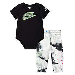 Nike® Size 3M 2-Piece Tie Dye Bodysuit and Pant Set in Black