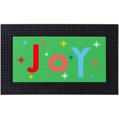 H for Happy&trade; Sparkle Stars 18&quot; x 30&quot; LED Musical Door Mat in Green