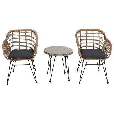 Northlight Coral Bay 3-Piece Rattan Bistro Set in Brown | Bed Bath & Beyond