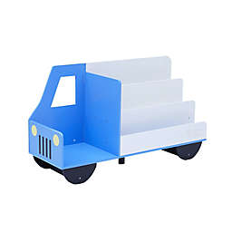 Fantasy Fields by Teamson Kids Truck Wooden Display Bookcase in White/Blue