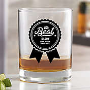 Best Dad Ribbon Personalized Printed Whiskey Glass
