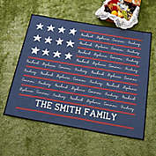 Family Name Flag Personalized Picnic Blanket
