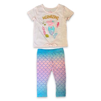 Peppa Pig 2-Piece &quot;Mermazing&quot; T-Shirt and Legging Set in Pink