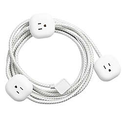 Globe Electric Designer Power Series 9-ft 3-Outlet Interval Extension Cord in White