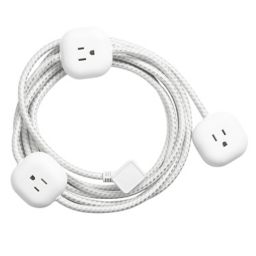 Globe Electric Designer Power Series 9-ft 3-Outlet Interval Extension Cord in White