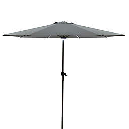 Northlight 9-Foot Octagonal Solar Market Umbrella in Grey