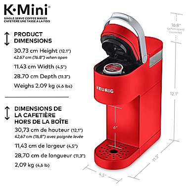 Keurig&reg; K-Mini Plus&reg; K-Cup&reg; Pod Single Serve Coffee Maker in Poppy Red. View a larger version of this product image.
