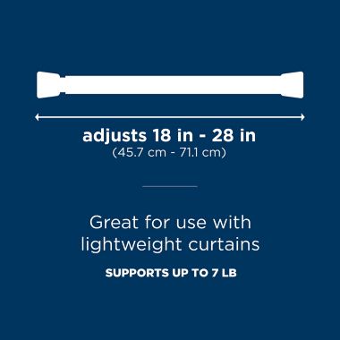 Round Spring 18 to 28-Inch Adjustable Tension Curtain Rod. View a larger version of this product image.
