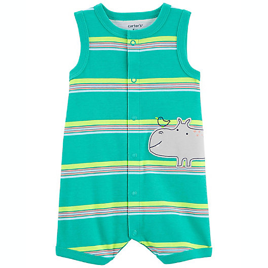 Carters Infant Boys Orange Stripe Tank Romper Baby Whale Bodysuit Outfit 