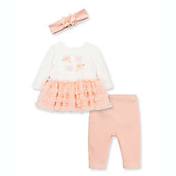 Little Me™ 3-Piece Floral Tutu Top, Legging, and Headband Set in Pink