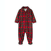 Little Me&reg; Size 3M Christmas Plaid Collar Footed Pajama in Red